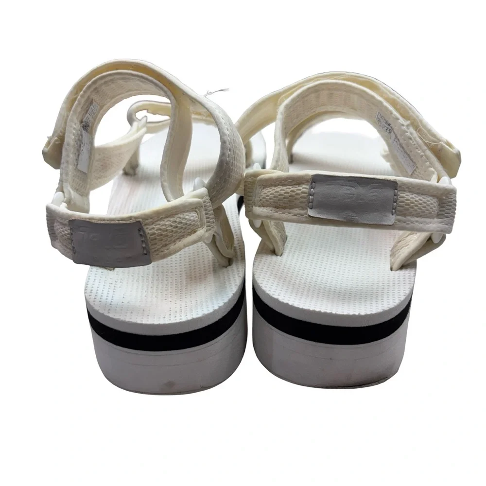 Teva Women's Flatform Universal Mesh Print Platform Sandal White Sz 10